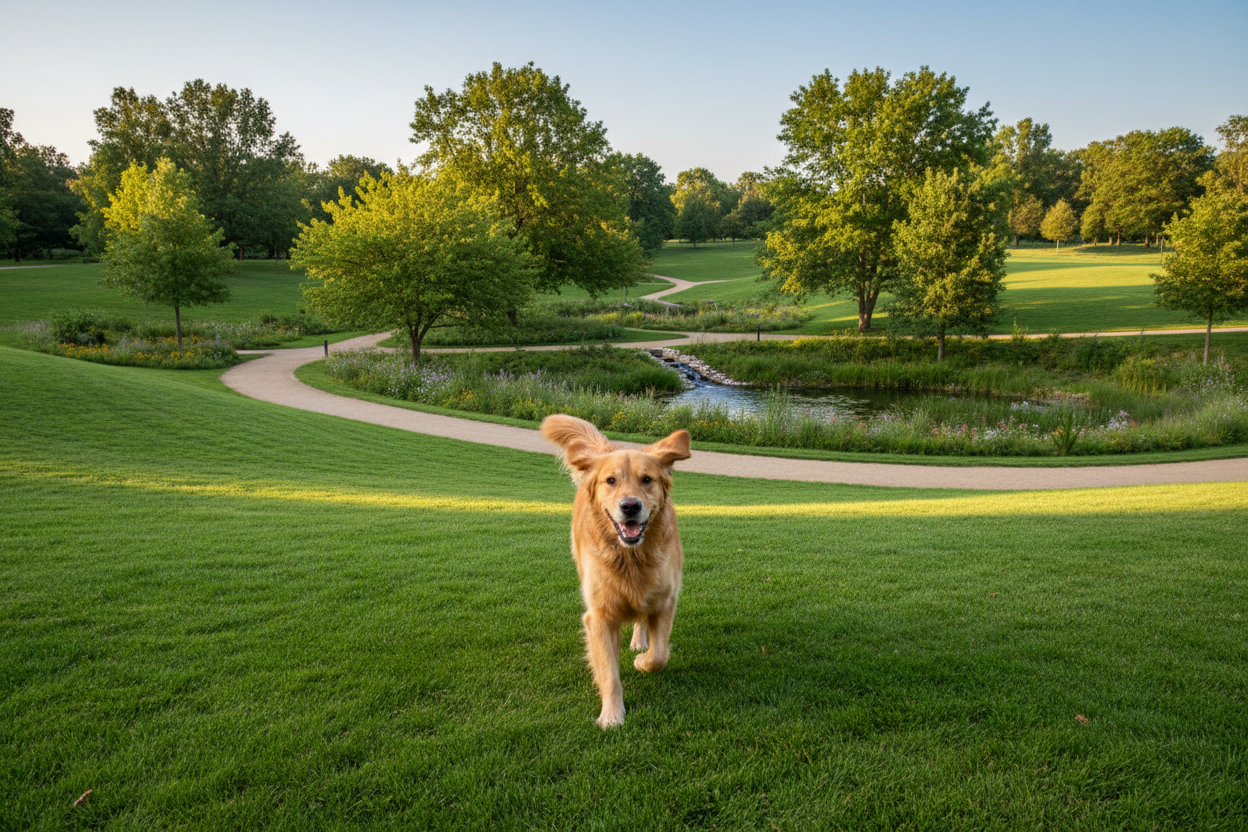 Happy dog in park